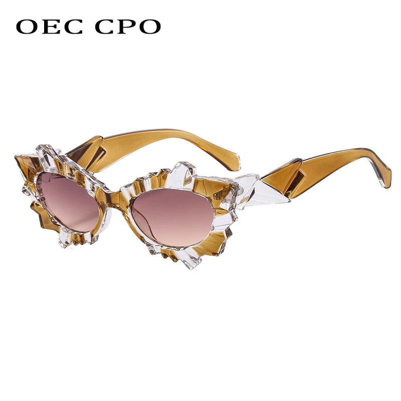 OEC CPO Irregular Steampunk Cat Eye Sunglasses