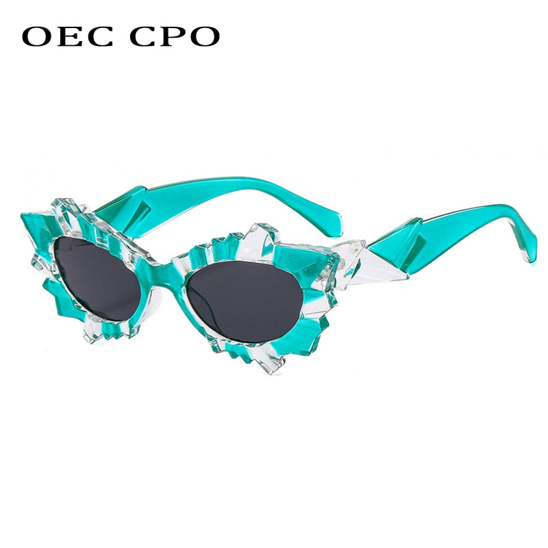 OEC CPO Irregular Steampunk Cat Eye Sunglasses