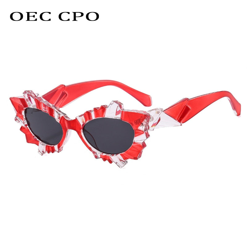 OEC CPO Irregular Steampunk Cat Eye Sunglasses