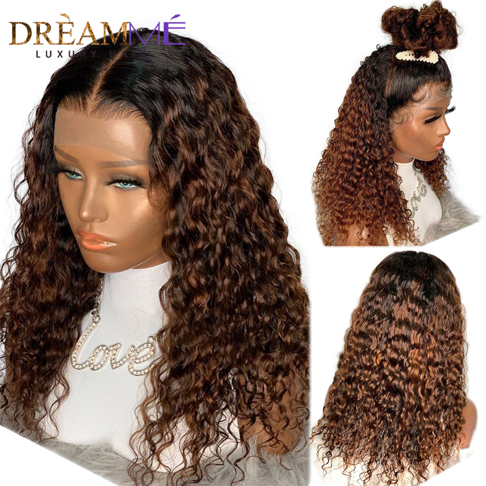 Ombre Brazilian Water Wave Wig 150%density 13x6 Lace - your-beauty-matters