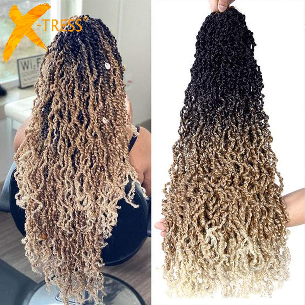X TRESS Ombre Synthetic Crochet Braids Long Senegalese Twist Pre Looped Passion Twist |Ships From - United States