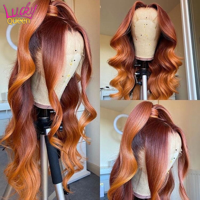 Ombre Loose Deep Wave, Pre Plucked, 30 Inch Remy 100% Human Hair- Lace Wigs