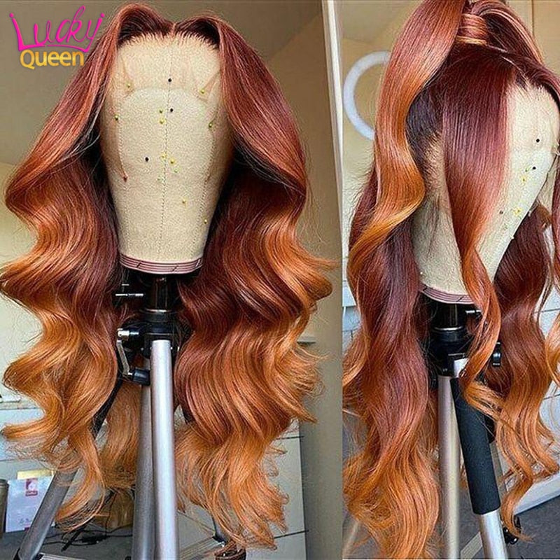 Ombre Loose Deep Wave, Pre Plucked, 30 Inch Remy 100% Human Hair- Lace Wigs
