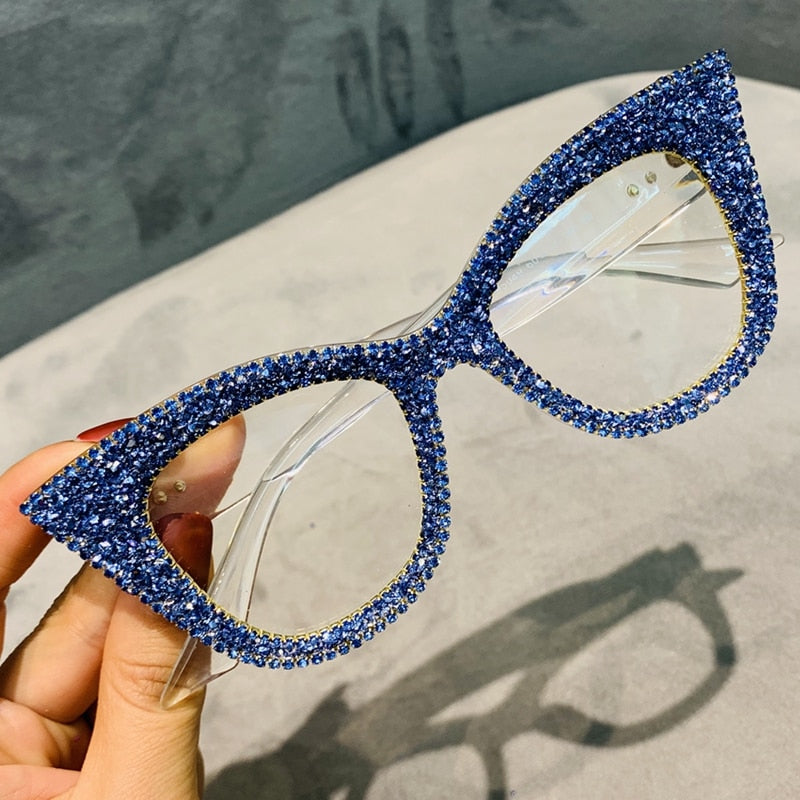 Oversized handmade bling cat eye sunglasses