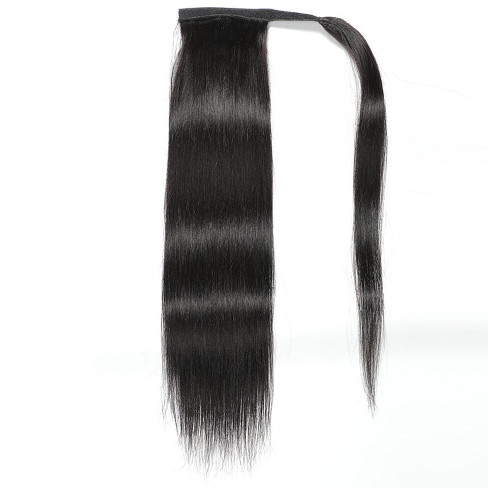 Ponytail Human Hair Wrap Around Straight Ponytail - Remy Hair Ponytails