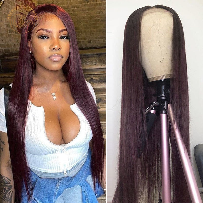 Colored Human Hair Lace Frontal Wigs with 4x4 Lace