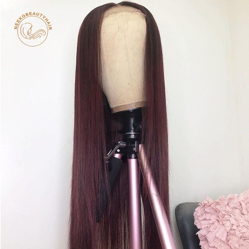 Colored Human Hair Lace Frontal Wigs with 4x4 Lace