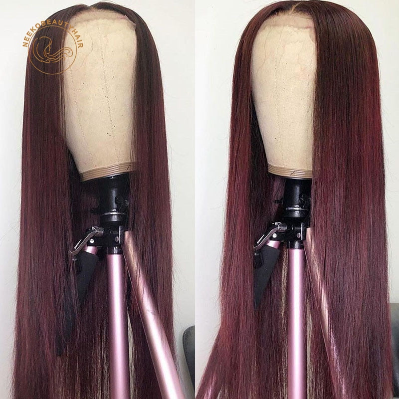 Colored Human Hair Lace Frontal Wigs with 4x4 Lace