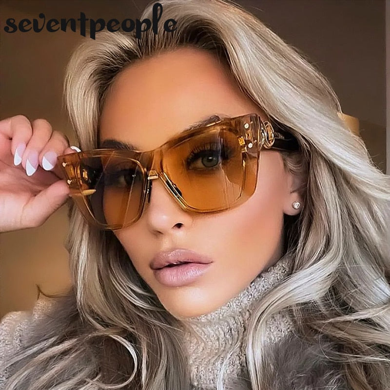 Rimless Cat Eye Sunglasses Women Luxury Design Frameless Sunglass Female