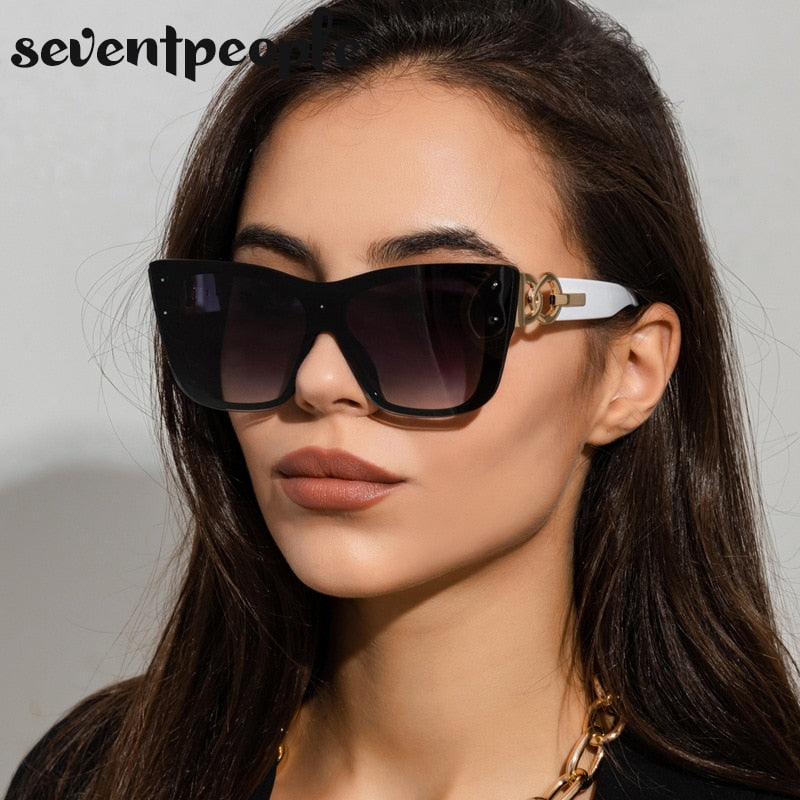 Rimless Cat Eye Sunglasses Women Luxury Design Frameless Sunglass Female