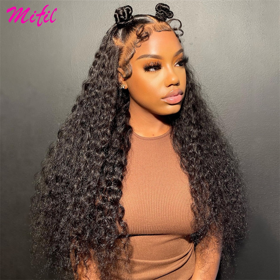 Indian Kinky Curly Lace Front Human Hair Wigs For Women - your-beauty-matters