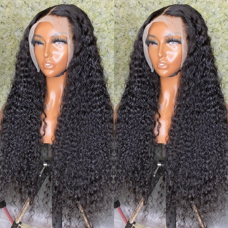 HEYJU Water Wave Curly Human Hair Wigs 30 inch HD - your-beauty-matters
