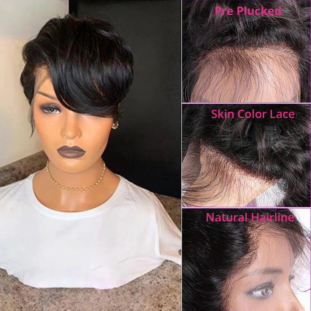 Short Straight Bob Wig Human Hair Wigs Transparent Lace Wig - your-beauty-matters