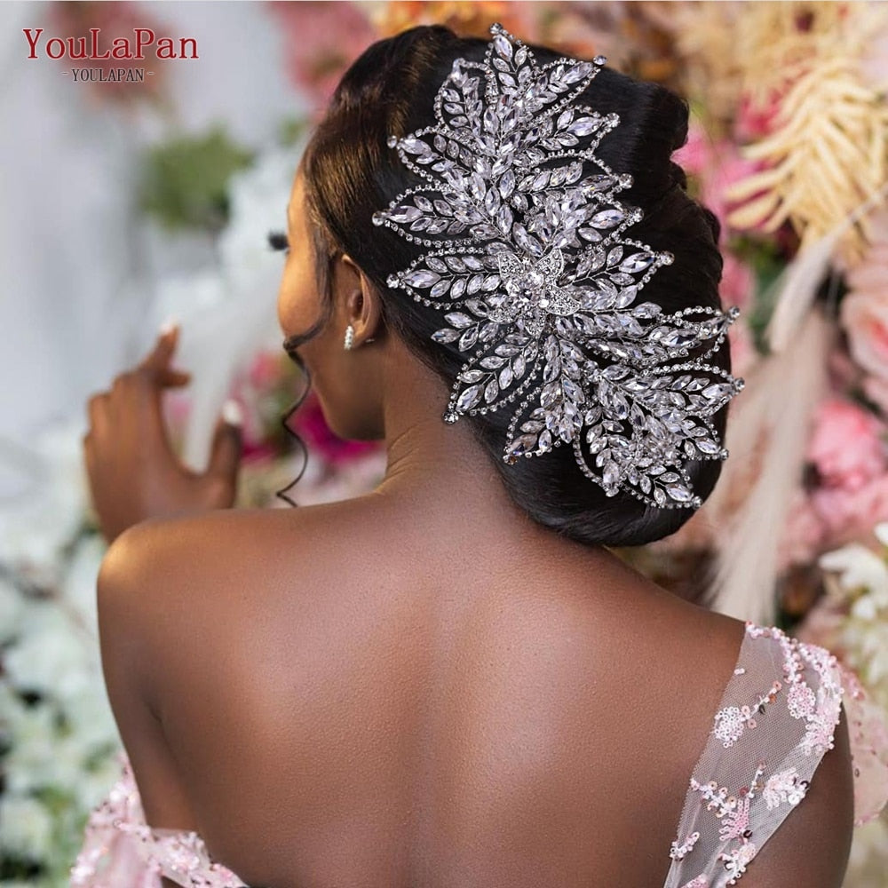 Topqueen Hp413 Flower Bridal Headband/Tiara with Rhinestones Wedding Tiara