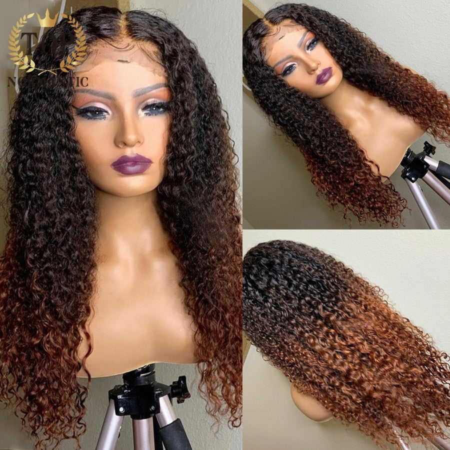 Topnormantic Ombre Brown Color Remy Human Hair Pre-plucked -180 Density