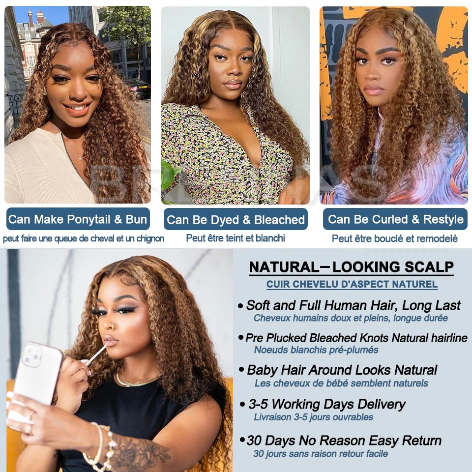 Highlight Ombre 13x4 Lace Front Wig Honey Blonde - your-beauty-matters