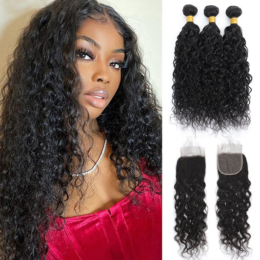 Remy Human Hair Bundles With Closure