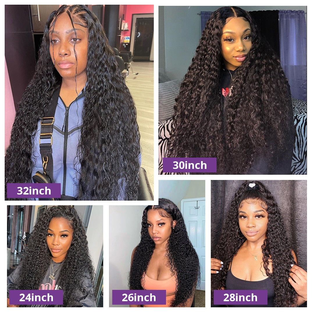 Human Hair Loose Deep Wave Wigs, Hair Color - 5x5 Lace Wig