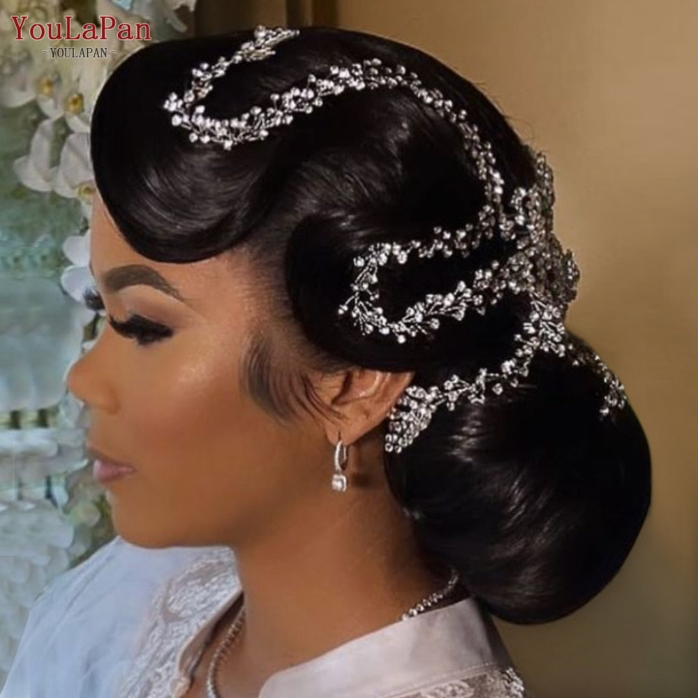 Youlapan Hp394 Crystal and Rhinestone Bohemian Bridal Hair Accessories