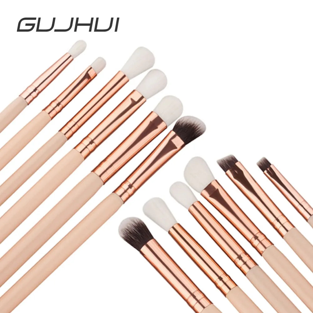 GUJHUI 12Pcs Professional Eyes Makeup Brushes