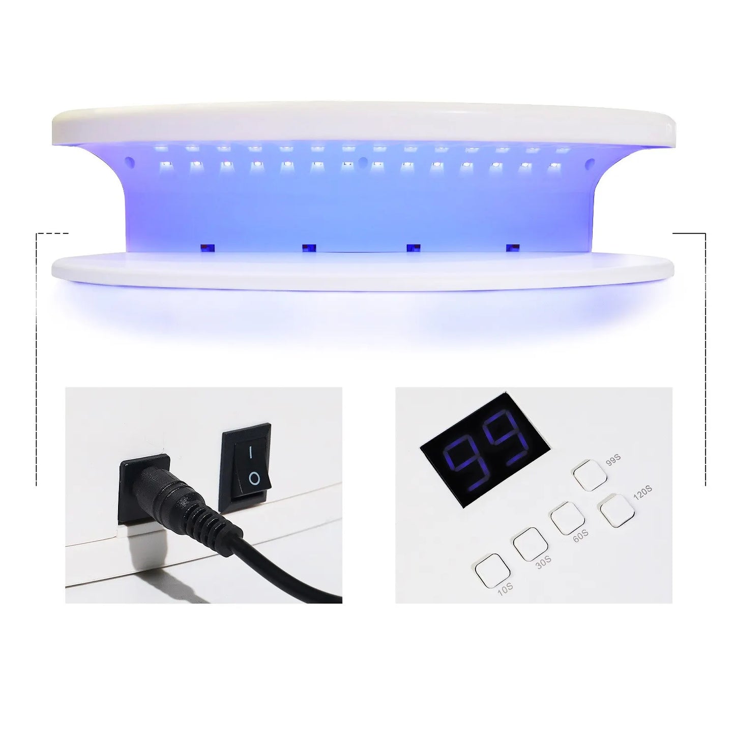 72W Nail Gel Polish Dryer Machine 96 LEDs UV Manicuring LED Lamp