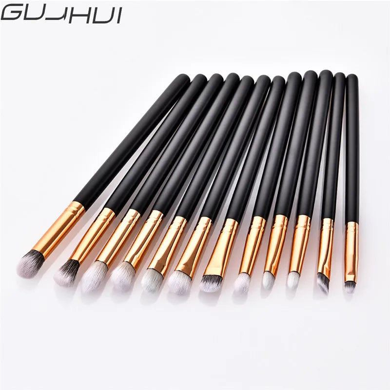 GUJHUI 12Pcs Professional Eyes Makeup Brushes