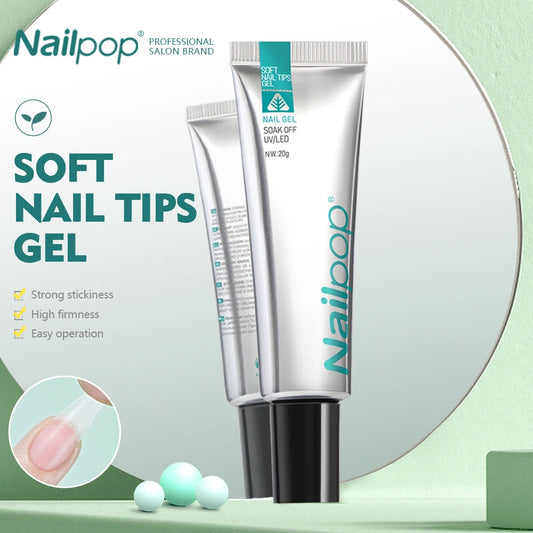 NAILPOP Soft Nail Tips Gel Soak Off Gel Glue