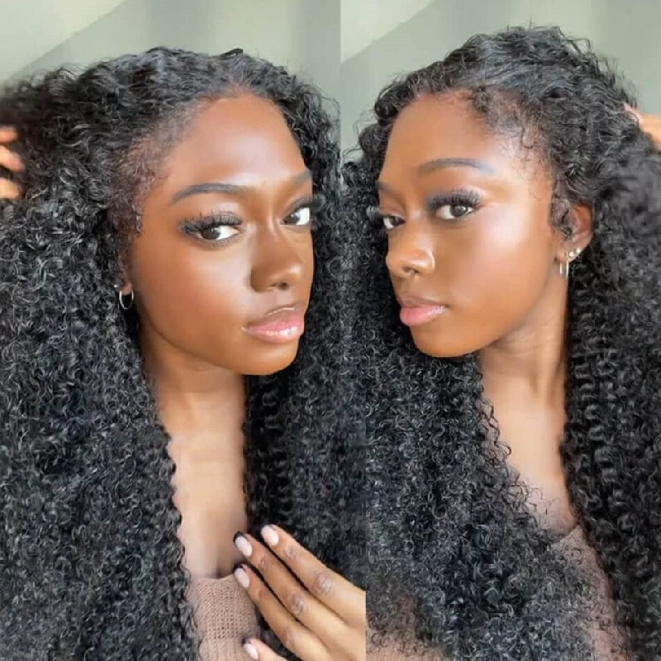 UNice Hair Ventilated Realistic Kinky Edges Wig 13x4 Lace Front Wig with Curly Baby Hair
