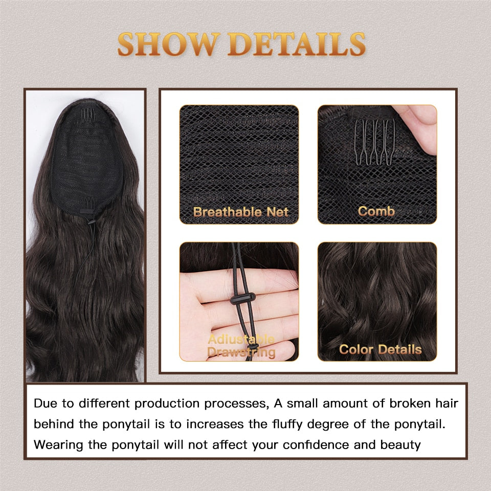Aisi Beauty Synthetic Ponytail Extensions Long Wavy 20 Inches Hair Extension
