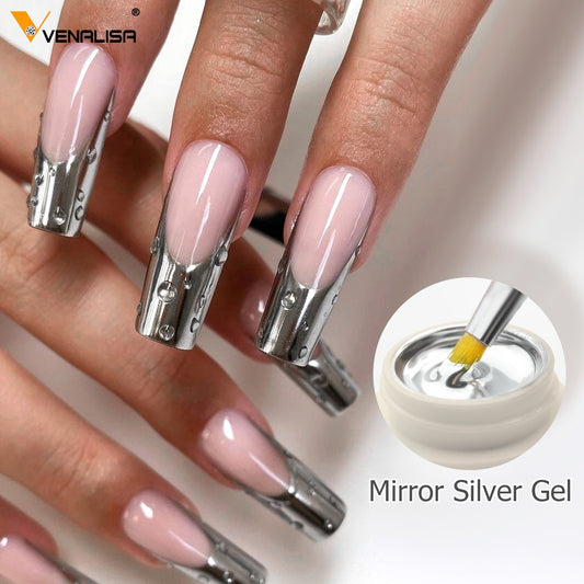 Venalisa Metal Painting Gel Gold Silver Mirror Polish GDCOCO Reinforce Gel