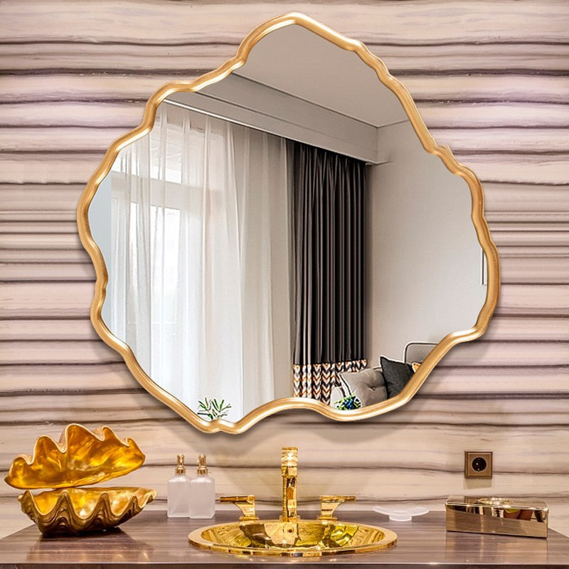 Toilet Large Model Wall Decorative Mirror Makeup Crafts Vanity Aesthetic Shower Mirror Golden Espejo Pared Home Styling YX50DM