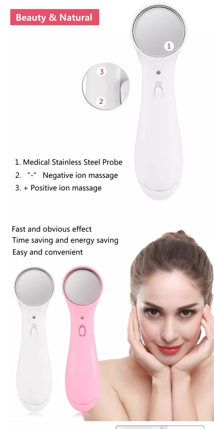 Ultrasonic Ion Facial Massager - Pink
