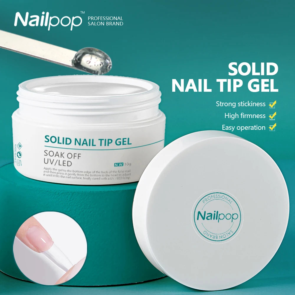 Nailpop Solid Nail Patch Gel Easy Stick Gummy Adhesive - 10ml