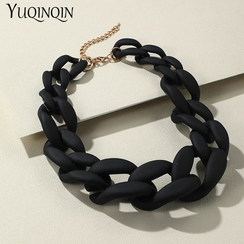 Trendy Short Thick Chain Choker Necklaces