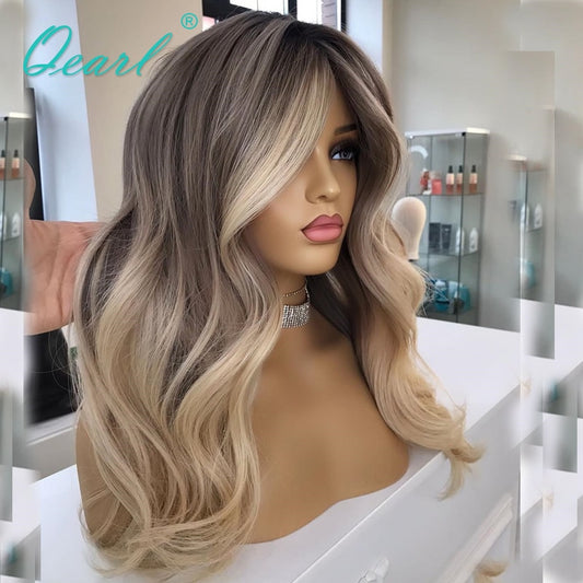 Ash Brown Light Blonde Balayage Full Lace Wig Real Wigs Human Hair Lace Frontal Wigs Sale for Women Glueless Loose WAve Qearl