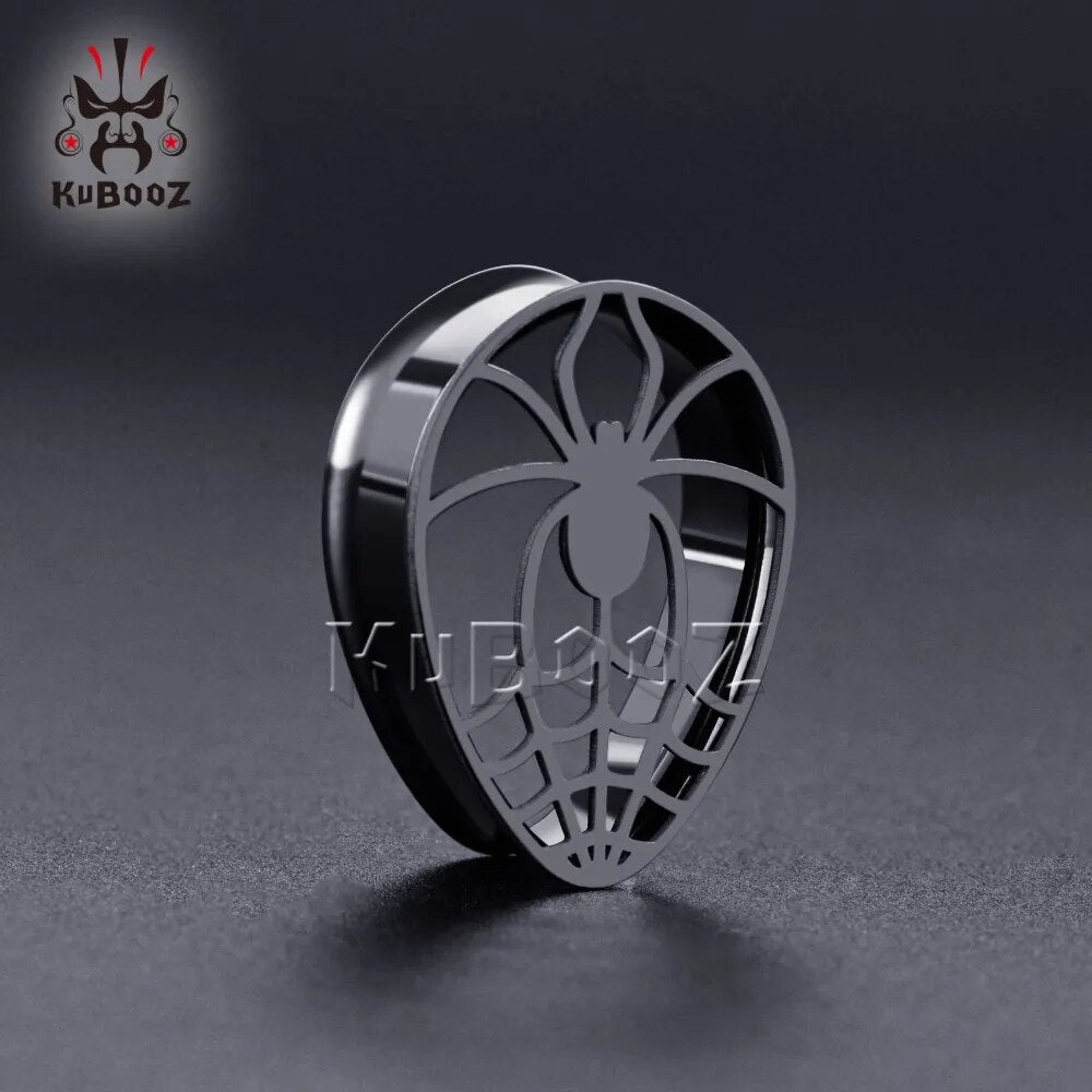 KUBOOZ Unique Stainless Steel Drop Shape Spider Ear Tunnels Expander