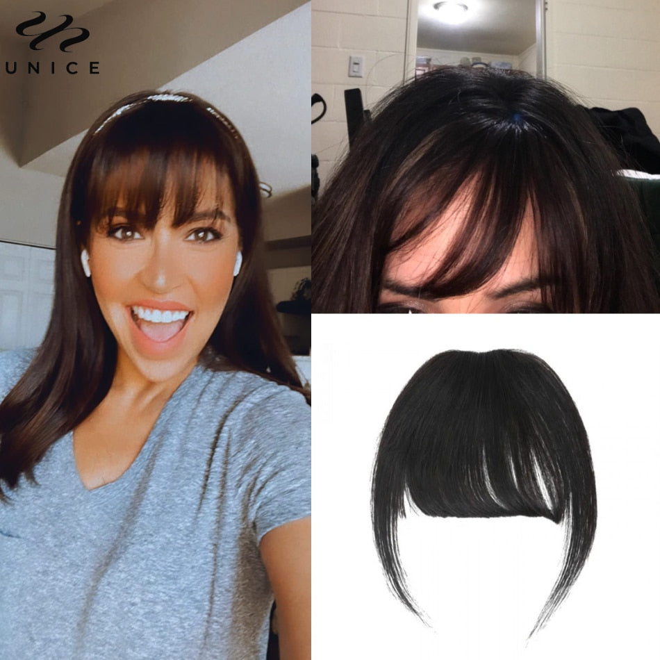 UNice Clip In Bangs Straight Extensions Human Hair - Bangs