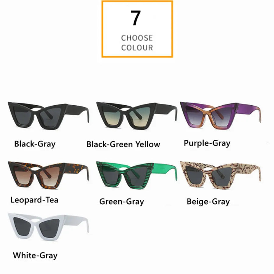 Oversized Cat Eye Modern Retro Sunglasses with UV400