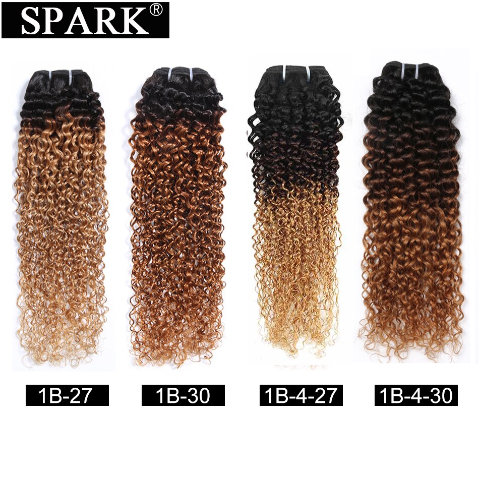 Spark Ombre Mongolian 100% Human Hair Jerry Afro Kinky Curly Hair Bundles