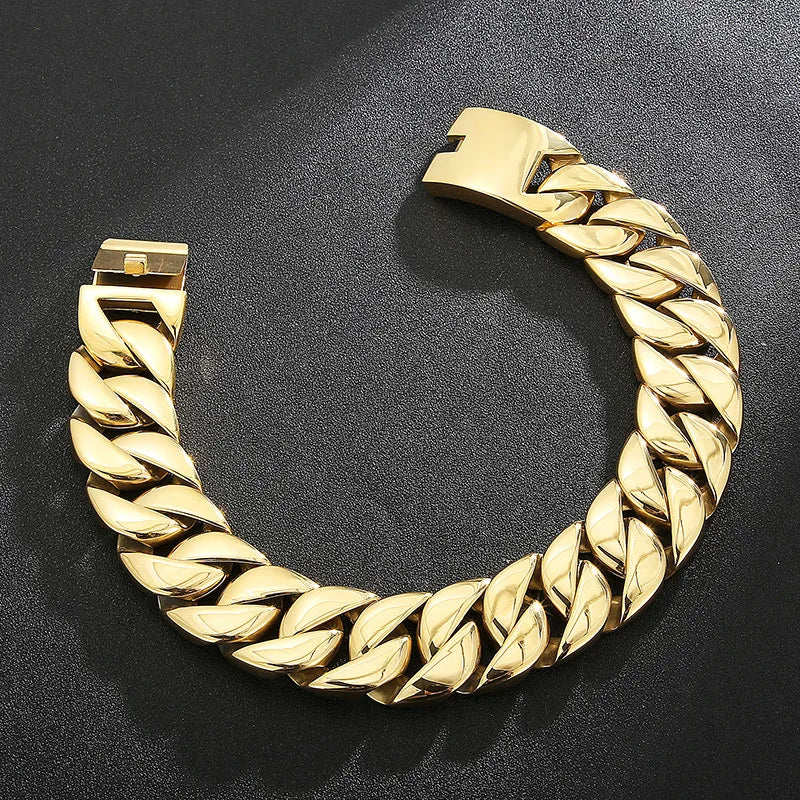 SDA 26/32mm Width Big Thick Cuban Link Chain Bracelets and Necklaces