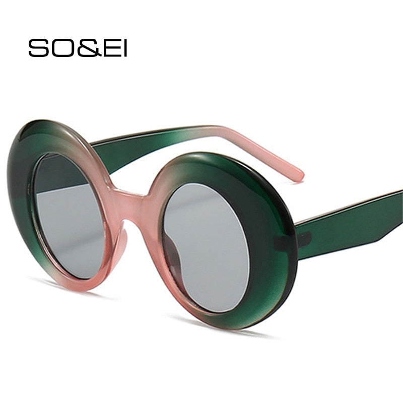 SO&EI Retro Oversized Oval Punk Sunglasses
