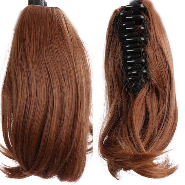 QUEENYANG Synthetic Short Straight Ponytail Hair Extension Claw Style Hair Extension