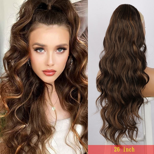 Aisi Beauty Synthetic Ponytail Extensions Long Wavy 20 Inches Hair Extension
