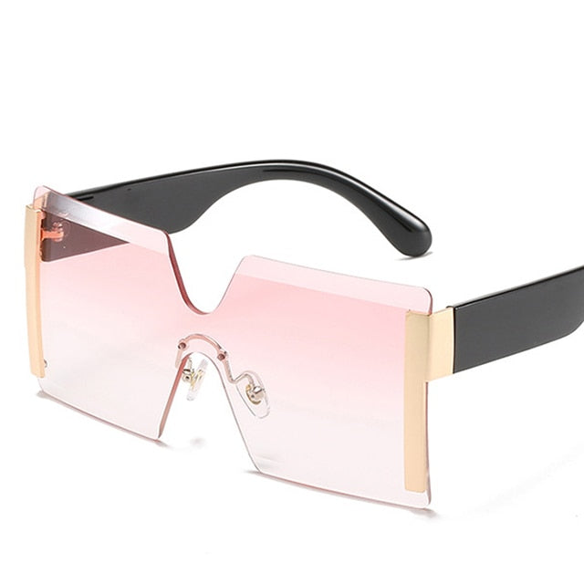 Square Sunglasses Women Fashion Luxury Red Pink Clear Small Lens Uv400 - Sunglasses