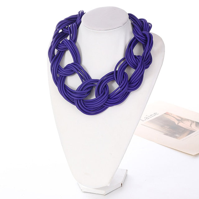 Handmade Necklace Gothic Necklaces with Unique Silicone Rubber Rope Chain