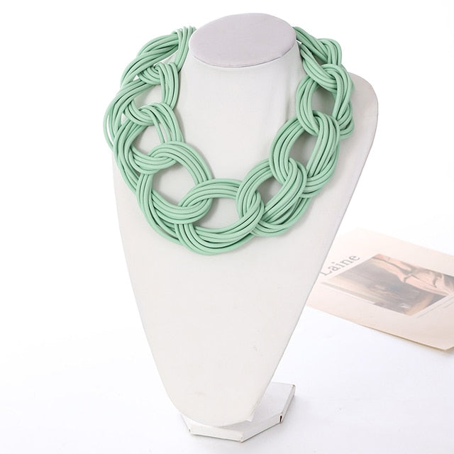 Handmade Necklace Gothic Necklaces with Unique Silicone Rubber Rope Chain