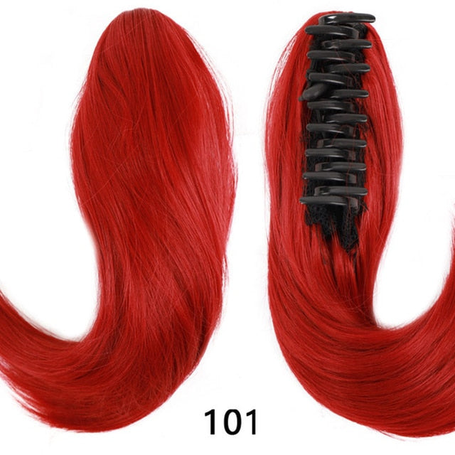 QUEENYANG Synthetic Short Straight Ponytail Hair Extension Claw Style Hair Extension