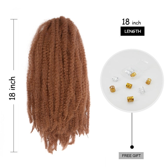 Synthetic Afro Puff Kinky Curly Drawstring Ponytail Crochet Marley Braids Twist Hairpiece Clip in Hair Extensions| |