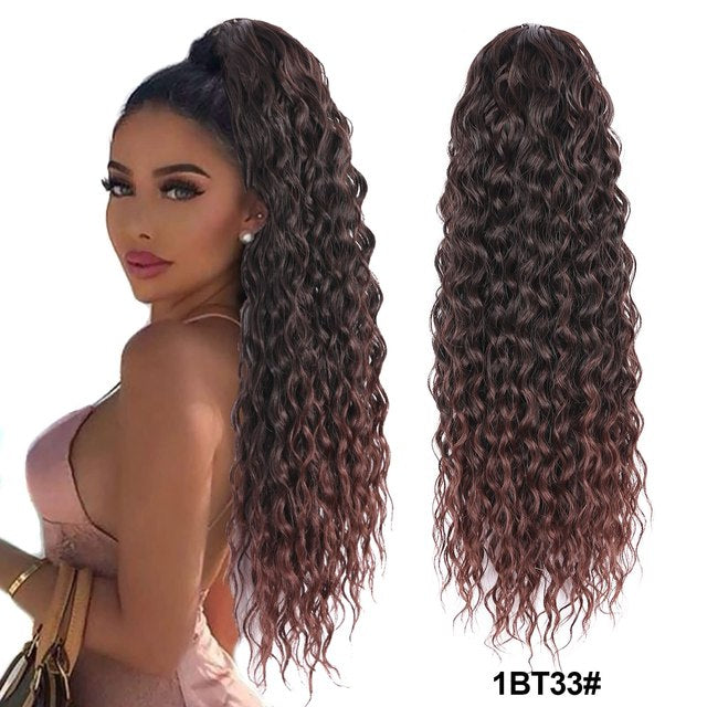Synthetic Drawstring Curly Ponytail - Frizzy Kinkled Kinky Ponytail