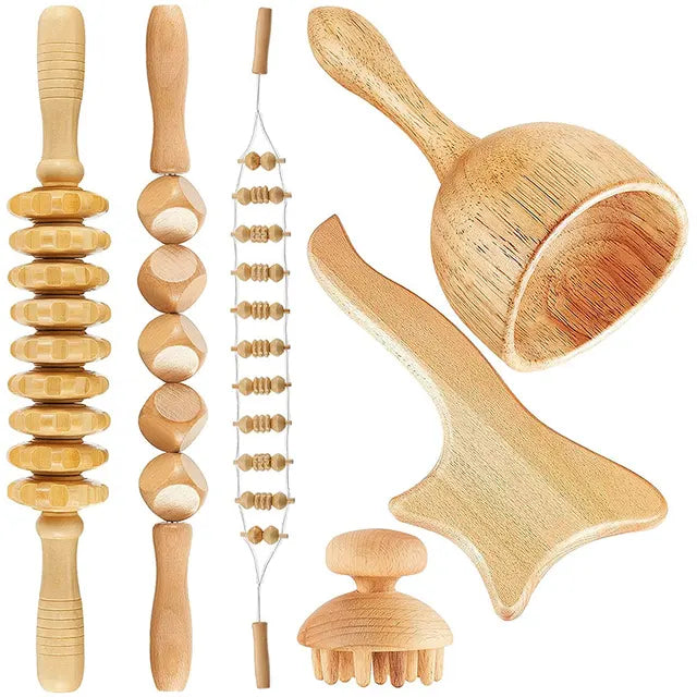 6 In 1 Wood Therapy Massage Tool Lymphatic Drainage